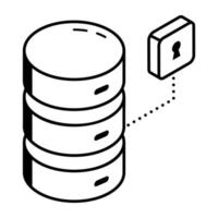 un téléchargement d'icône de ligne de sécurité de serveur vecteur