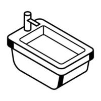 vecteur de baignoire d'eau dans la conception isométrique