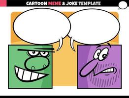 modèle de mème de dessin animé avec des personnages de bandes dessinées vecteur