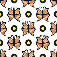 motif papillon orange-jaune sur fond blanc pour le design textile. image vectorielle à utiliser dans la conception de sites Web vecteur