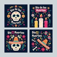 modèle de publication sur les réseaux sociaux dia de muertos vecteur