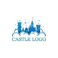 illustration du logo du château. illustration de vacances amusantes château logo. contes de fées et rêve vecteur