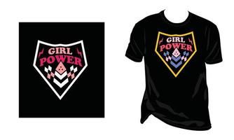 girl power vecteur art logo vintage t-shirt-design