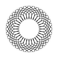 conception de mandala avec une forme abstraite. vecteur noir et blanc. concept de motif d'ornement et de décoration. modèle pour papier peint, motifs, tapis, textile et sans soudure
