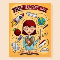 concept de la journée mondiale des enseignants vecteur
