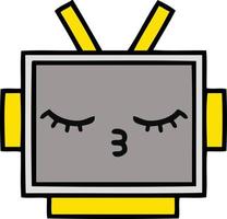 tête de robot de dessin animé mignon vecteur