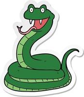 autocollant d'un serpent heureux de dessin animé vecteur