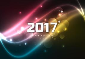Brillant coloré heureux nouvelle année 2017 vecteur