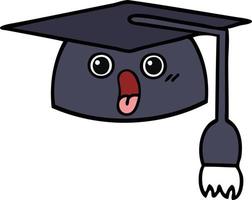 chapeau de graduation de dessin animé mignon vecteur