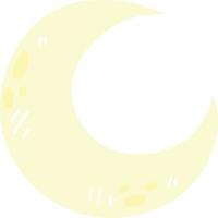 croissant de lune de dessin animé dessiné à la main excentrique vecteur