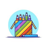 illustration d'icône de vecteur de dessin animé de crayon de couleur. concept d'icône d'objet arts vecteur premium isolé. style de dessin animé plat