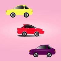 voiture de sport vitesse rapide véhicule transport rallye berline performance automobile conception graphique illustration vectorielle jaune rouge violet couleur vecteur