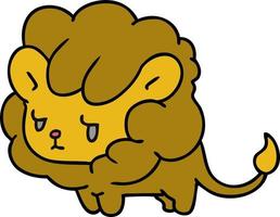 dessin animé kawaii mignon lionceau vecteur