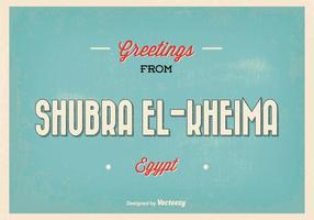 Rétro shubra egypt greeting illustration vecteur