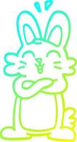 ligne de gradient froid dessin dessin animé lapin mignon vecteur