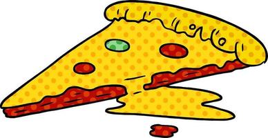 dessin animé doodle d'une tranche de pizza vecteur