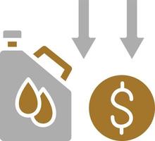 style d'icône de baisse du prix du pétrole vecteur