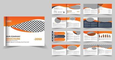 Conception de brochure de profil d'entreprise paysage de 16 pages ou conception de modèle de brochure multipage