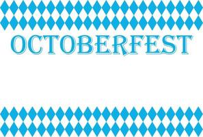 modèle de la fête d'octobre. arrière-plan de la fête de munich d'octobre. ornement bleu octoberfest losange vecteur