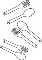 cuillères et fourchettes. illustration vectorielle vecteur