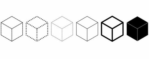jeu d'icônes de cube isolé sur fond blanc vecteur