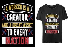 conception de t-shirt de typographie vectorielle de la fête du travail des États-Unis de qualité supérieure. vecteur