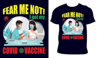 conception de t-shirt vaccin covid-19 vecteur