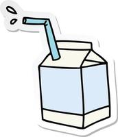 autocollant dun dessin animé original dessiné à la main dessin animé original de lait dessiné à la main vecteur