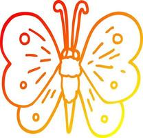 papillon de dessin animé de dessin de ligne de gradient chaud vecteur