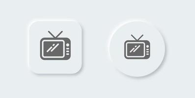 icône solide tv dans le style de conception néomorphe. illustration vectorielle de signes de télévision rétro. vecteur