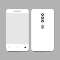 téléphone intelligent avec écran blanc isolé sur fond gris