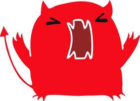 dessin animé d'un diable kawaii mignon vecteur