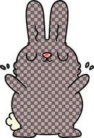 lapin de dessin animé de style bande dessinée excentrique vecteur