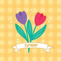carte fleur de tulipe vecteur