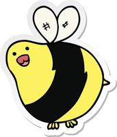 autocollant d'une abeille de dessin animé vecteur