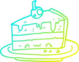 gâteau de dessin animé de dessin de ligne de gradient froid vecteur