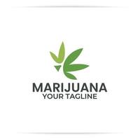 création de logo vecteur abstrait marijuana