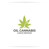 création de logo huile de marijuana, marijuana, cbd, symbole vectoriel éco pour ferme, bien-être.