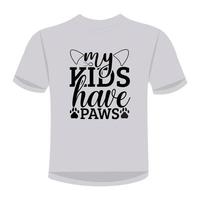 conception de t-shirt mes enfants hawe pattes vecteur