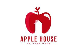 modèle de logo moderne de maison de pomme vecteur