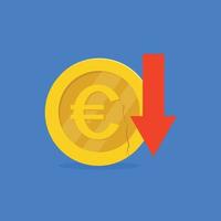 crash de l'euro, crise financière de la zone euro, concept d'inflation et de taux de change vecteur