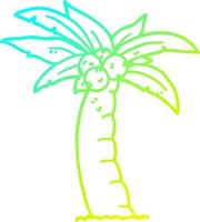 ligne de gradient froid dessinant un palmier de dessin animé vecteur