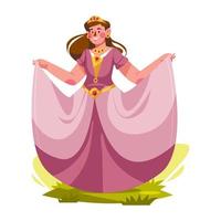 personnage de princesse heureuse avec une belle robe