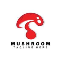création de logo de champignon, illustration d'ingrédients de cuisine, marque vectorielle de divers produits alimentaires vecteur