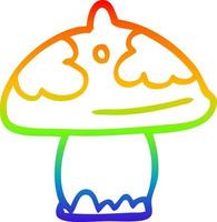 arc en ciel gradient ligne dessin dessin animé champignon vecteur