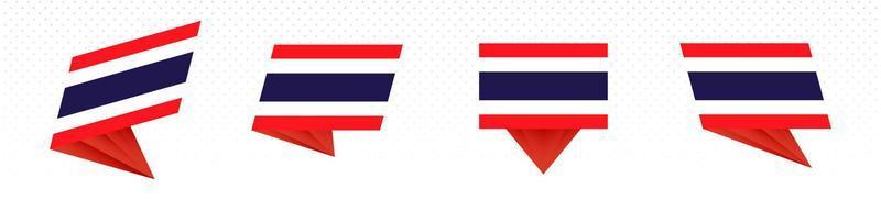 drapeau de la thaïlande au design abstrait moderne, ensemble de drapeaux. vecteur