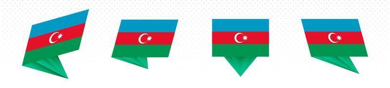 drapeau de l'azerbaïdjan dans un dessin abstrait moderne, ensemble de drapeaux. vecteur