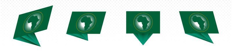 drapeau de l'union africaine dans un design abstrait moderne, ensemble de drapeaux. vecteur