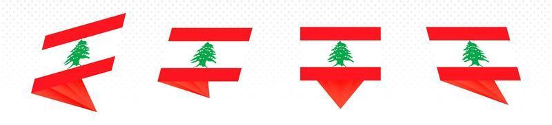 drapeau du liban dans un dessin abstrait moderne, ensemble de drapeaux. vecteur