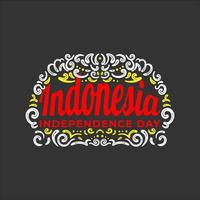 lettrage de la fête de l'indépendance de l'indonésie vecteur